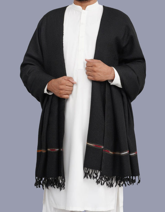 j. Men’s Wool Shawl – Black