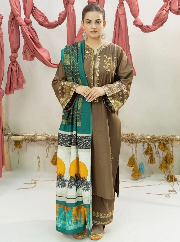 Unstiched 3PC Lawn Fabric