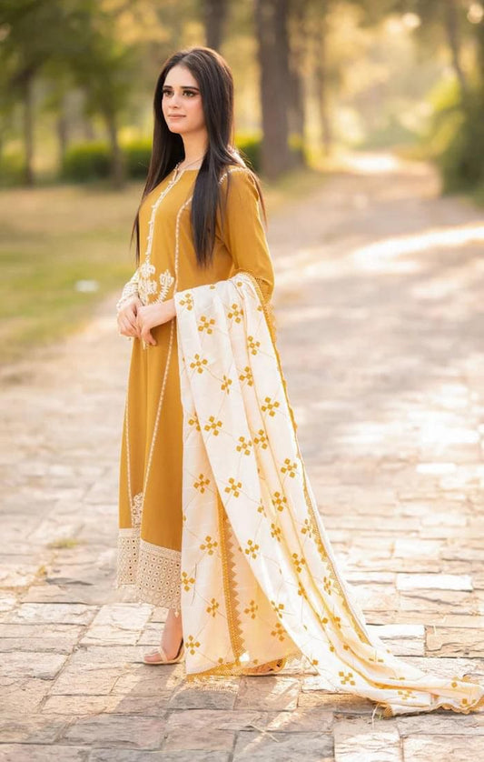Unstiched 3PC Lawn Fabric