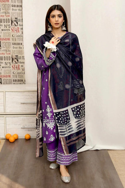 Embroidered 3-Piece in Lawn UNSTICED