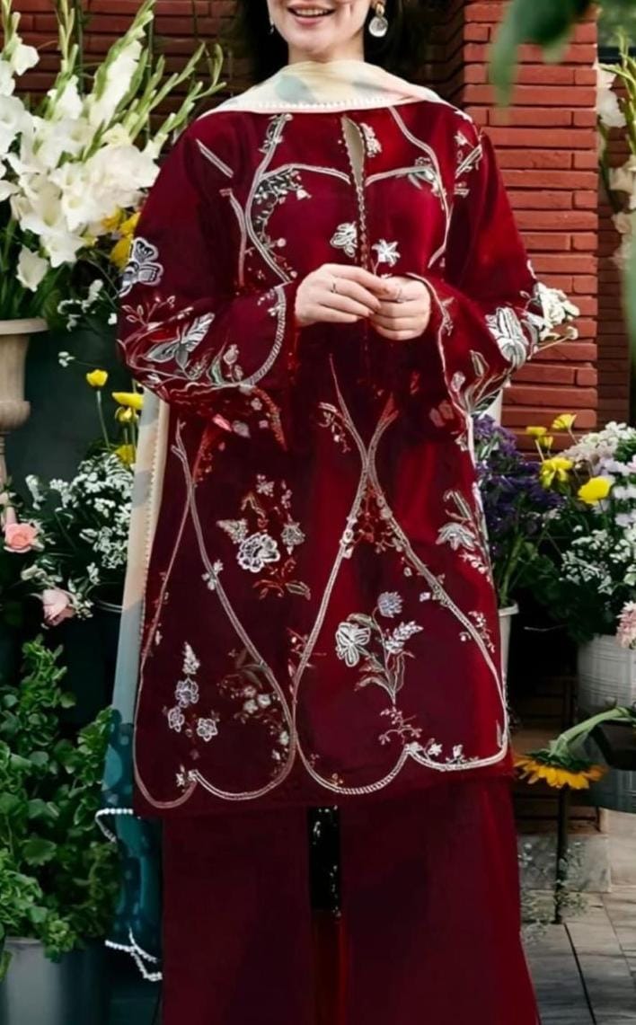 Unstiched 3PC Lawn Fabric