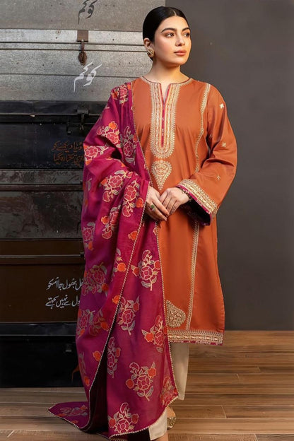 Embroidered 3-Piece in Lawn UNSTICED