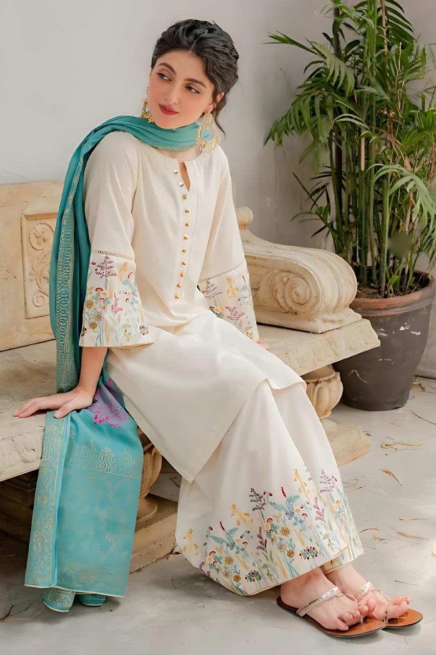 Unstiched 3PC Lawn Fabric