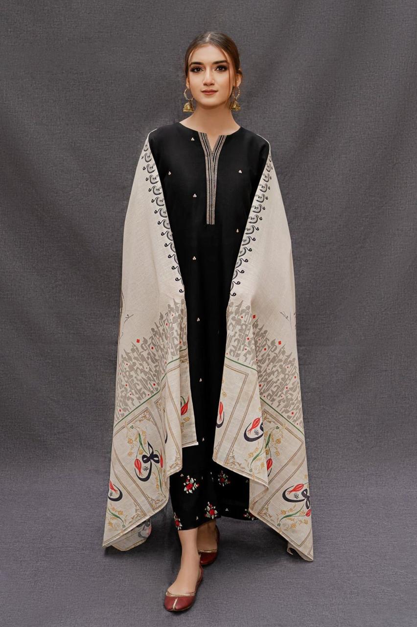 Embroidered 3-Piece in Lawn UNSTICED