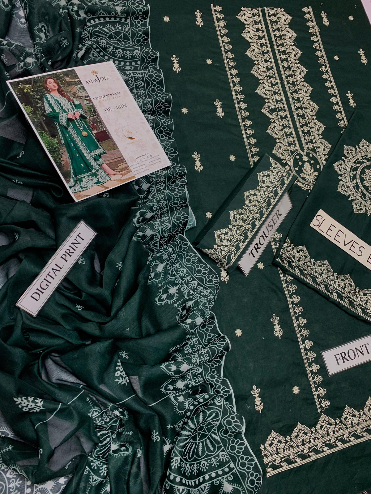 UNSTITCHED 2PC LAWN EMBROIDERED SUIT