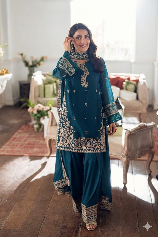 Embroidered 3-Piece in Lawn UNSTICED