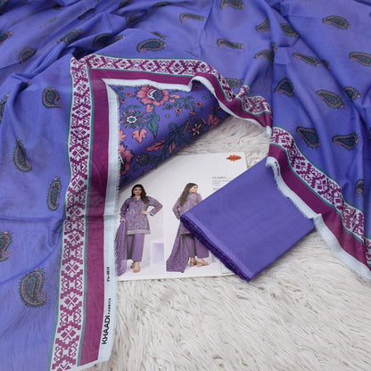 KHADDI 3 Piece Printed Unstitched Suite