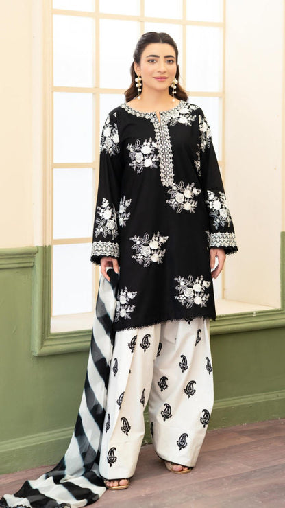 Embroidered 3-Piece in Lawn UNSTICED