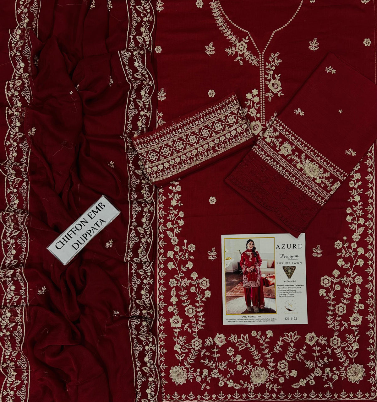 Embroidered 3-Piece in Lawn UNSTICED