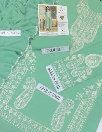 Embroidered 3-Piece in Lawn UNSTICED