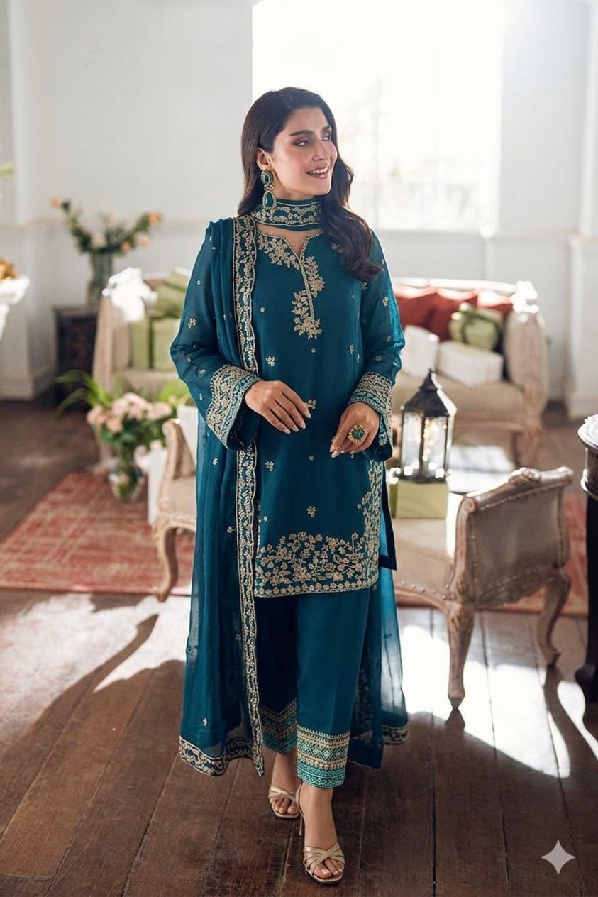 Embroidered 3-Piece in Lawn UNSTICED