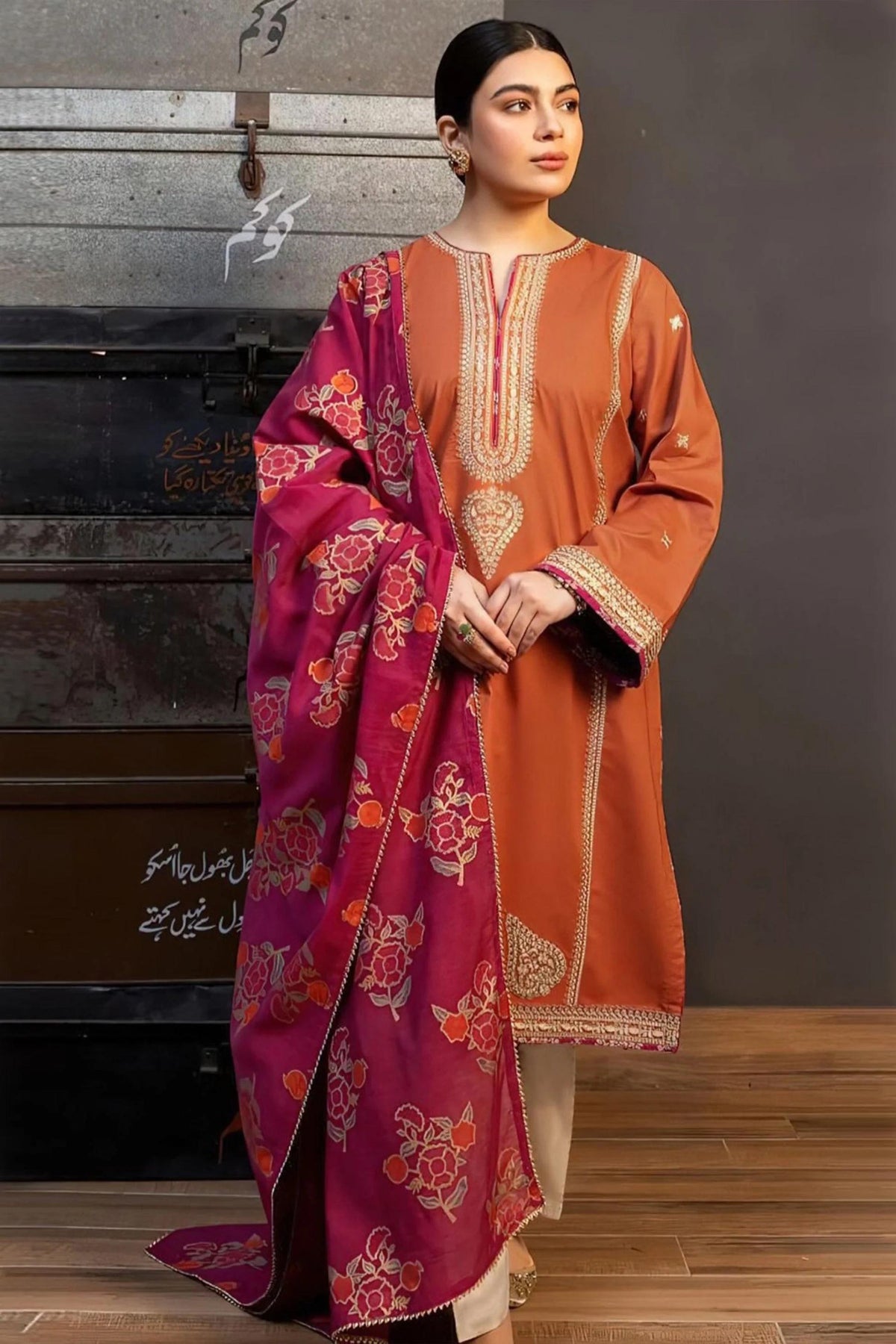 Kokum– Luxury Embroidered 3-Piece in Lawn unsticed AS-26