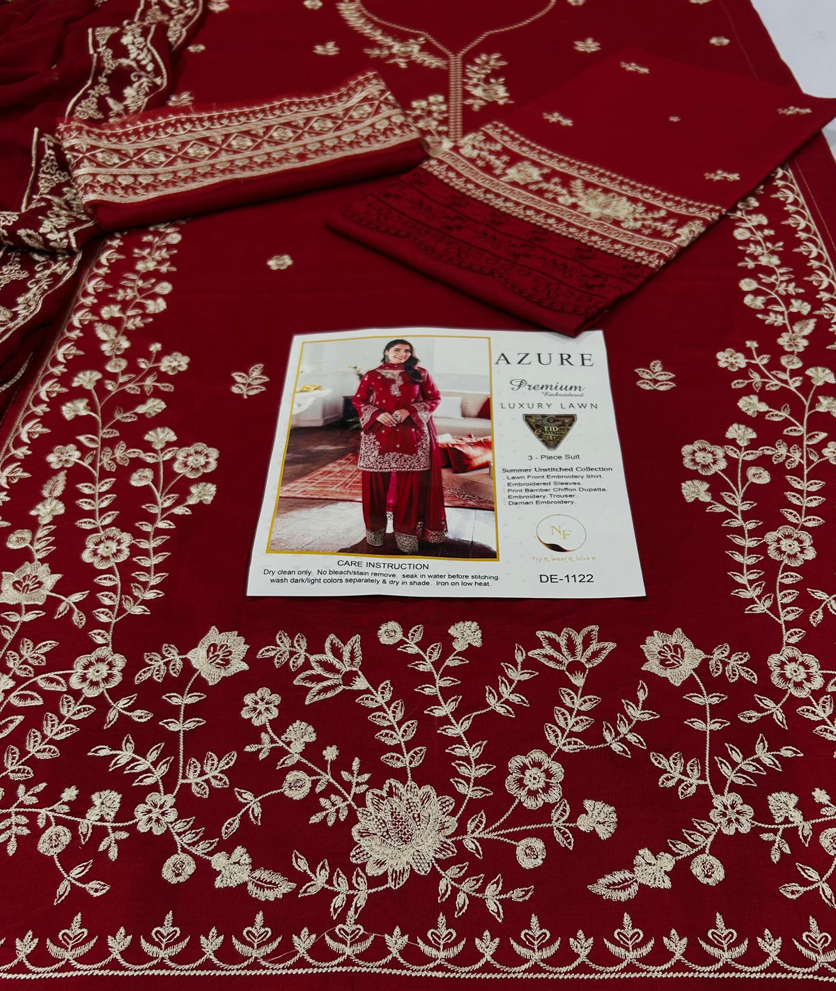Embroidered 3-Piece in Lawn UNSTICED