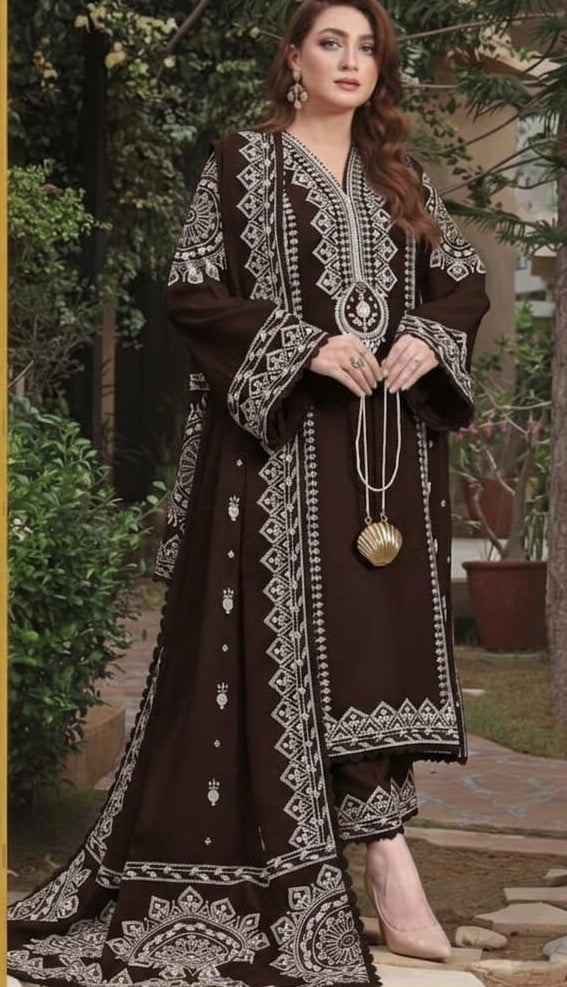 Embroidered 3-Piece in Lawn UNSTICED