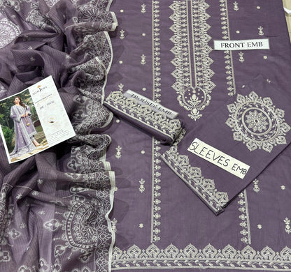 Embroidered 3-Piece in Lawn UNSTICED