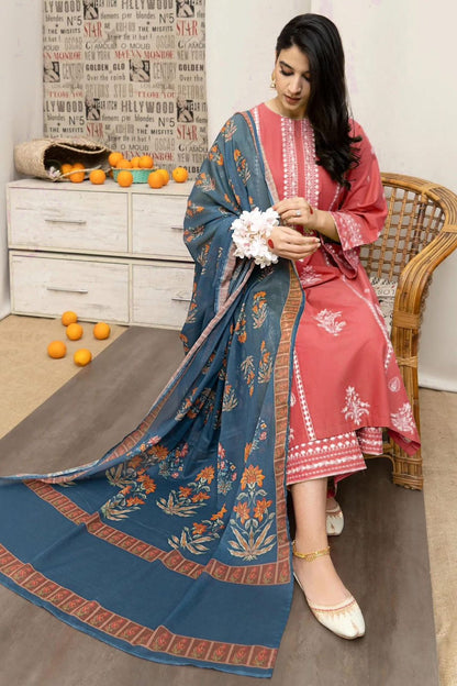 Embroidered 3-Piece in Lawn UNSTICED