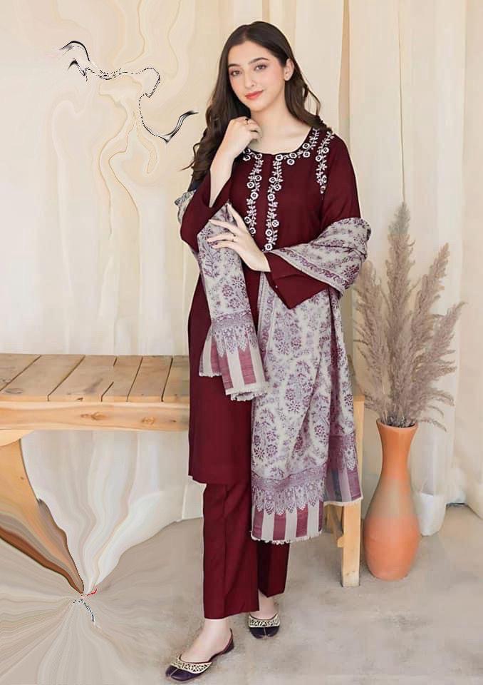 ASLINE– Luxury Embroidered 3-Piece in DHANAK
