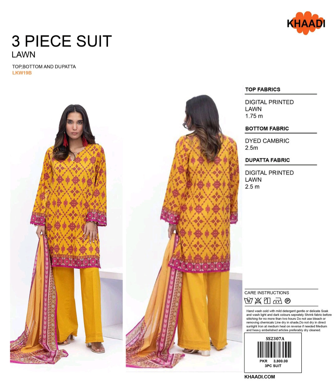 KHADDI 3 Piece Printed Unstitched Suite