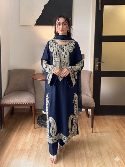 Embroidered 3-Piece in Lawn UNSTICED