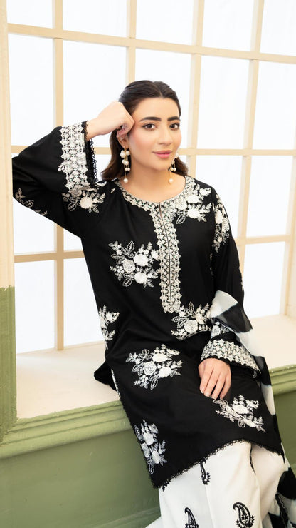 Embroidered 3-Piece in Lawn UNSTICED