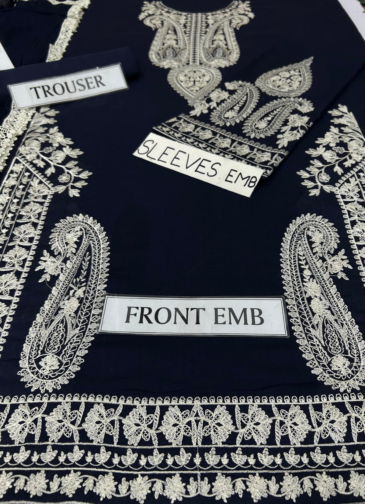 Embroidered 3-Piece in Lawn UNSTICED