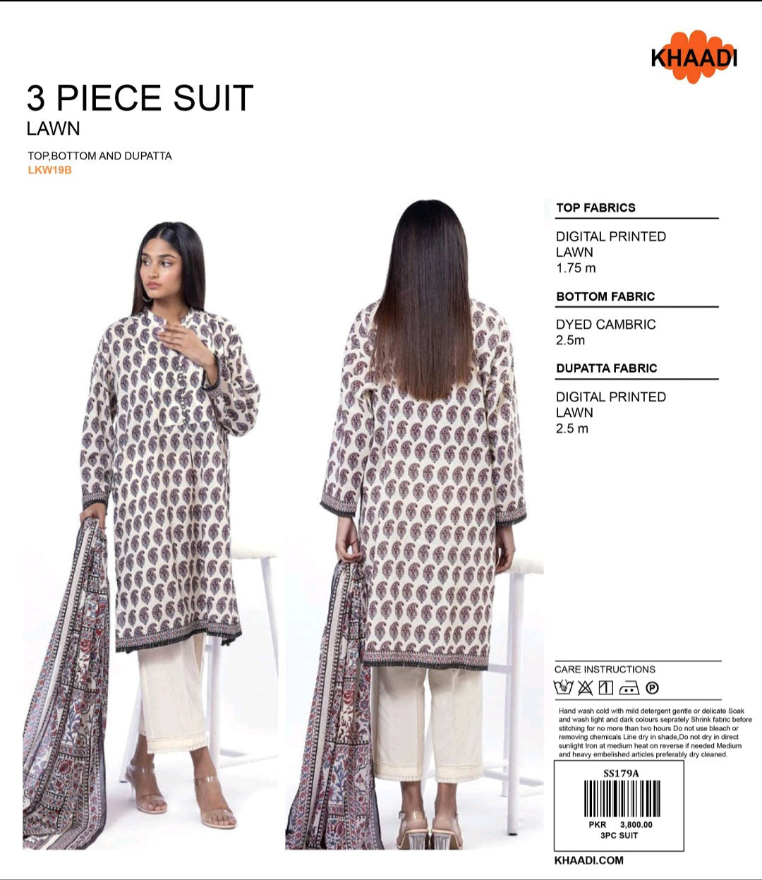 KHADDI 3 Piece Printed Unstitched Suite