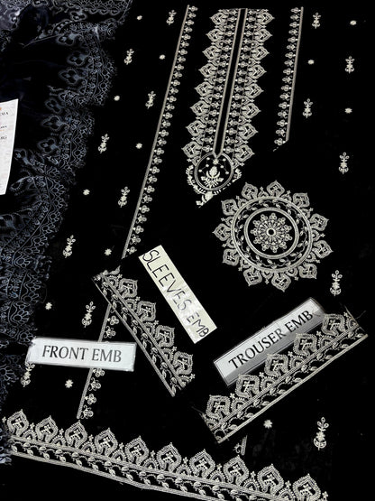 Embroidered 3-Piece in Lawn UNSTICED