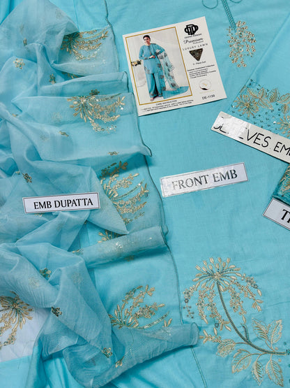 Embroidered 3-Piece in Lawn UNSTICED