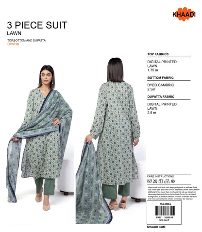 KHADDI 3 Piece Printed Unstitched Suite