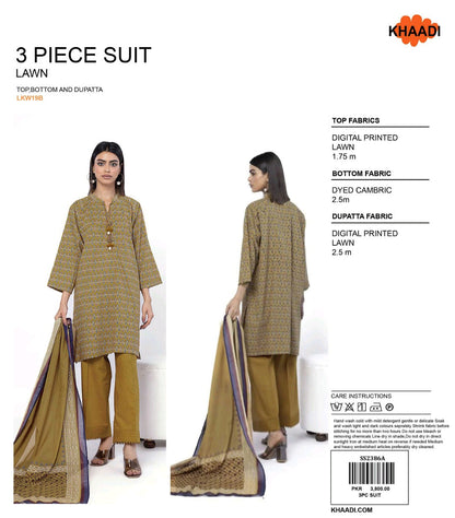 KHADDI 3 Piece Printed Unstitched Suite