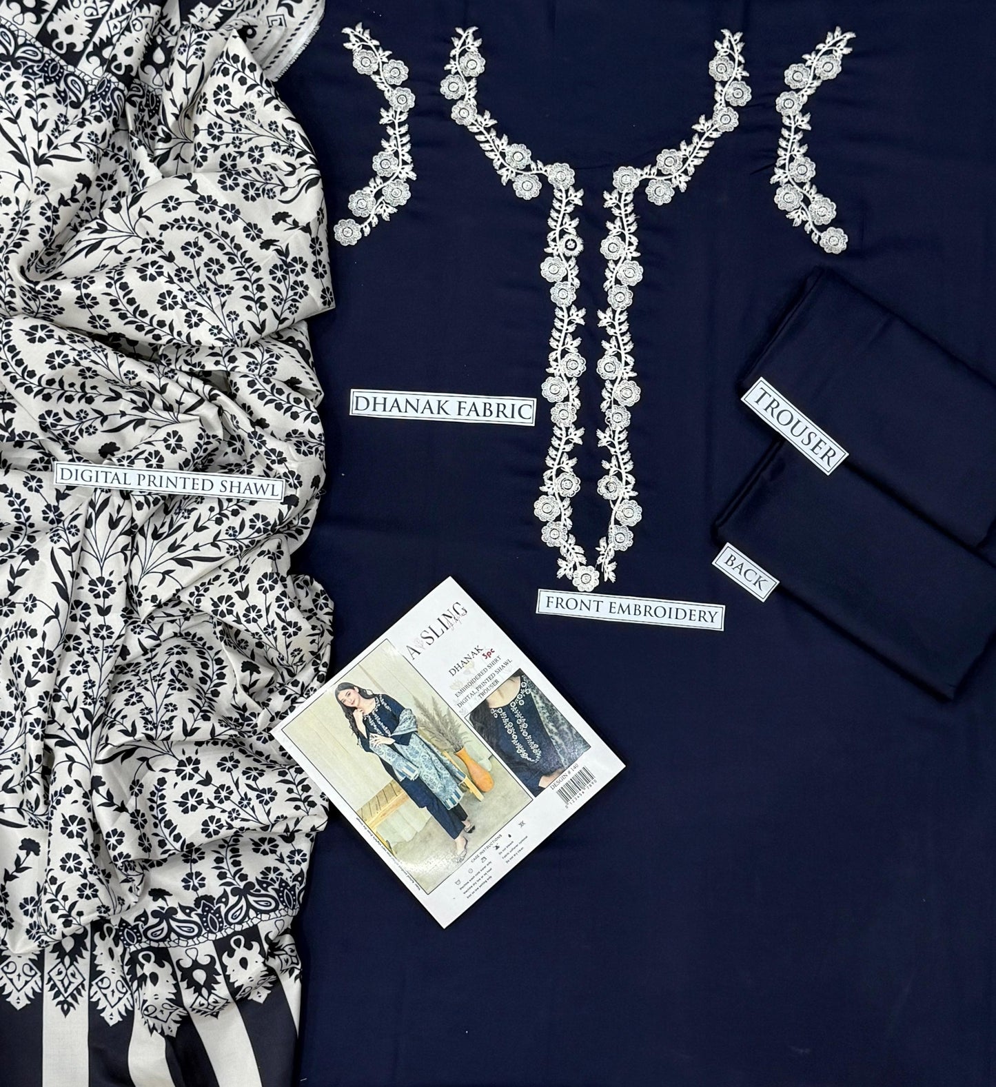 ASLINE– Luxury Embroidered 3-Piece in DHANAK