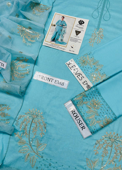 Embroidered 3-Piece in Lawn UNSTICED