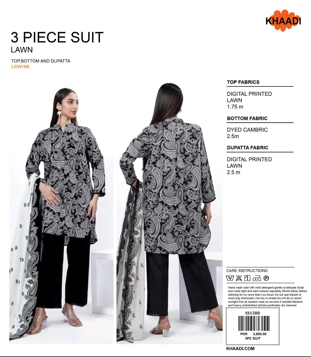 KHADDI 3 Piece Printed Unstitched Suite