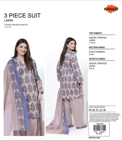 KHADDI 3 Piece Printed Unstitched Suite