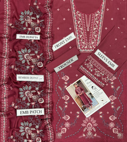 Embroidered 3-Piece in Lawn UNSTICED