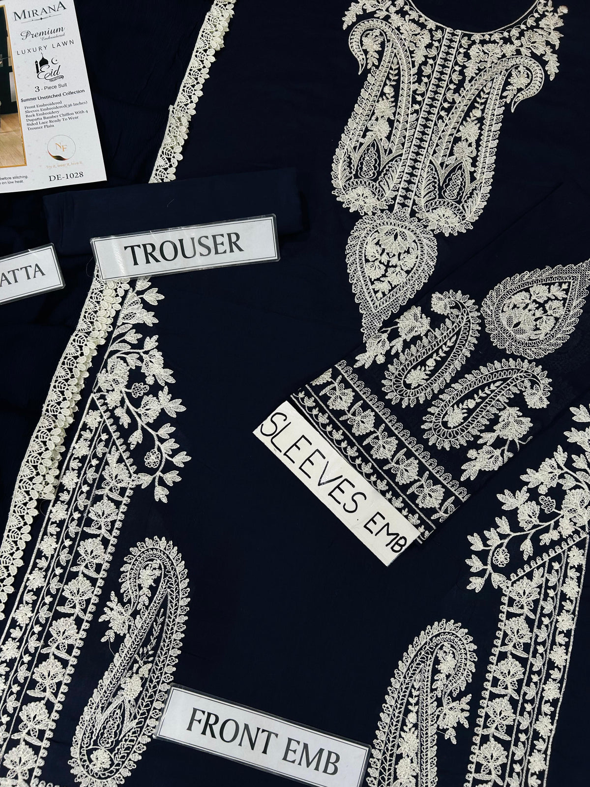 Embroidered 3-Piece in Lawn UNSTICED